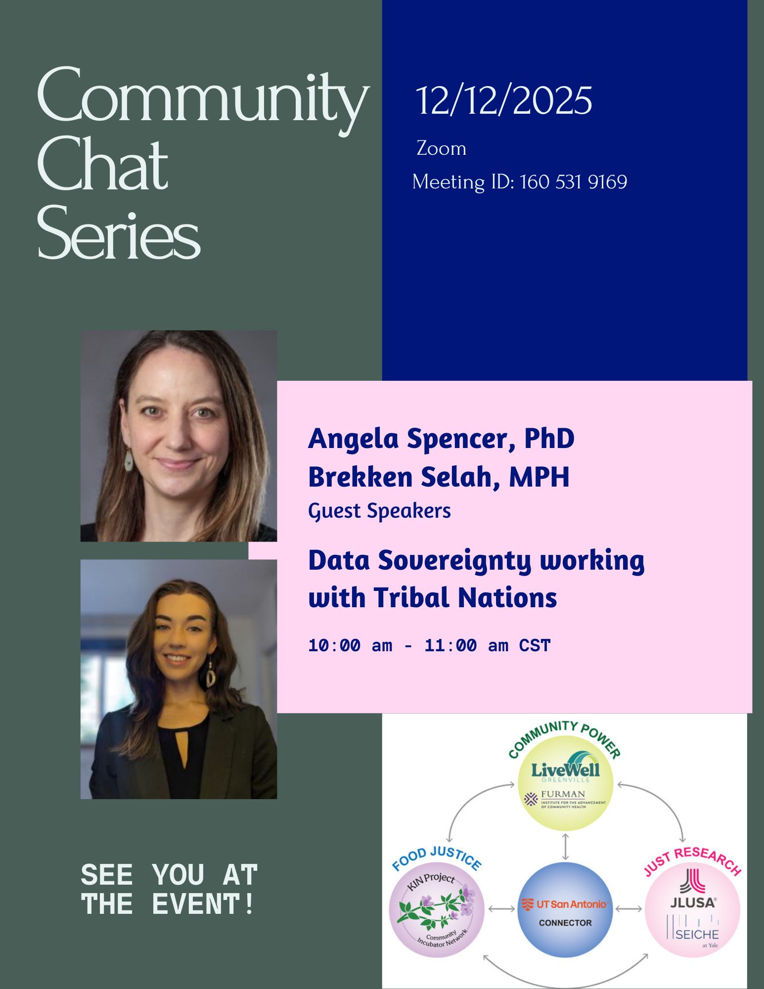 December Community Chat Series- Angela Spencer, PhD and Brekken Selah, MPH