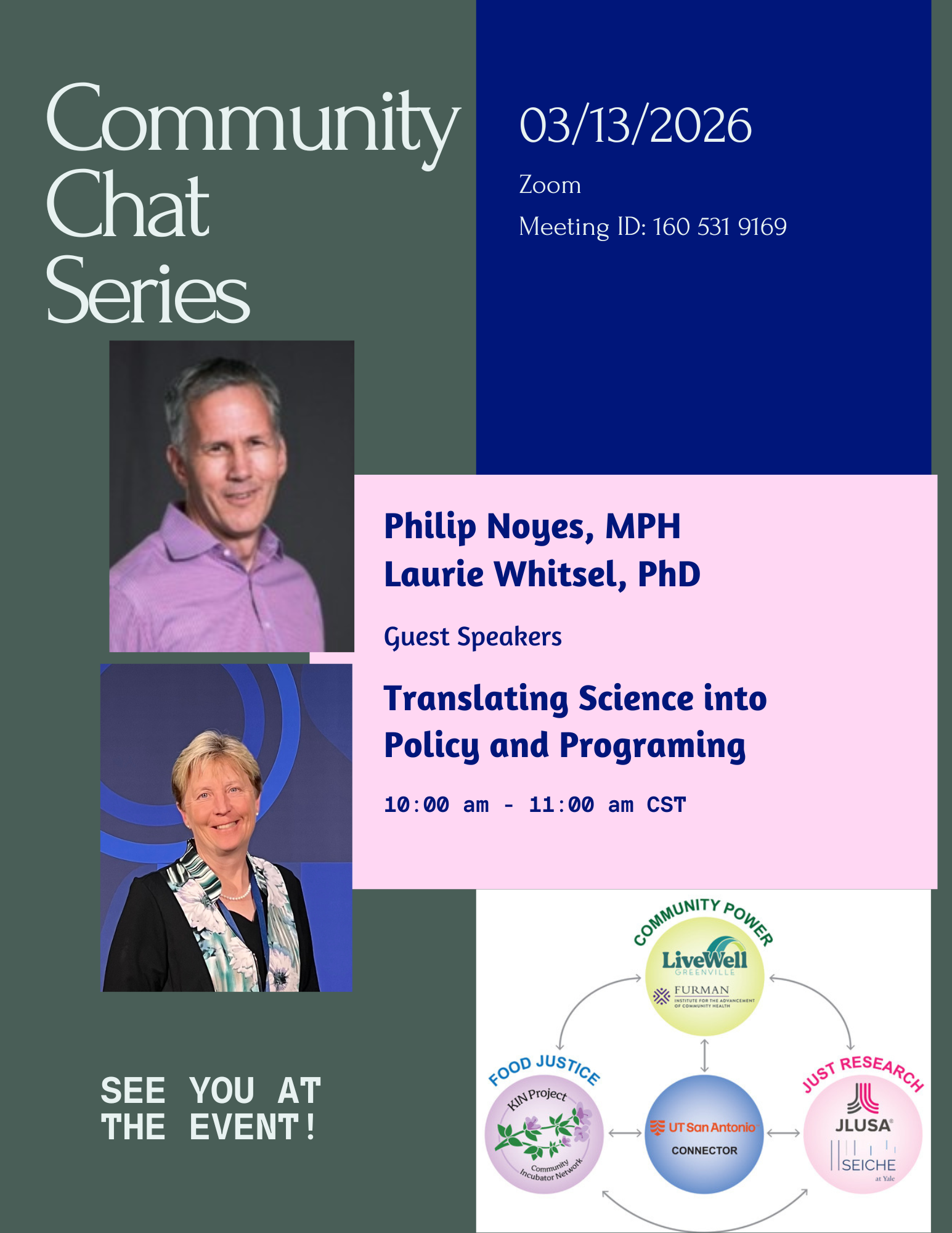 March Community Chat Flyer