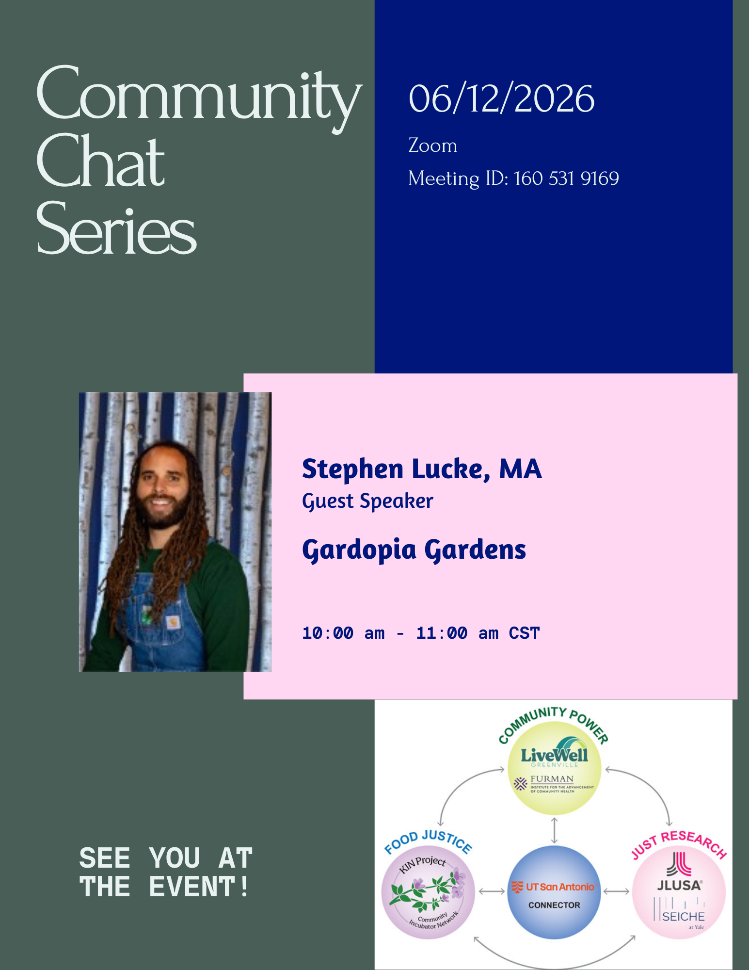 Community Chat Series Gardopia Gardens Flyer