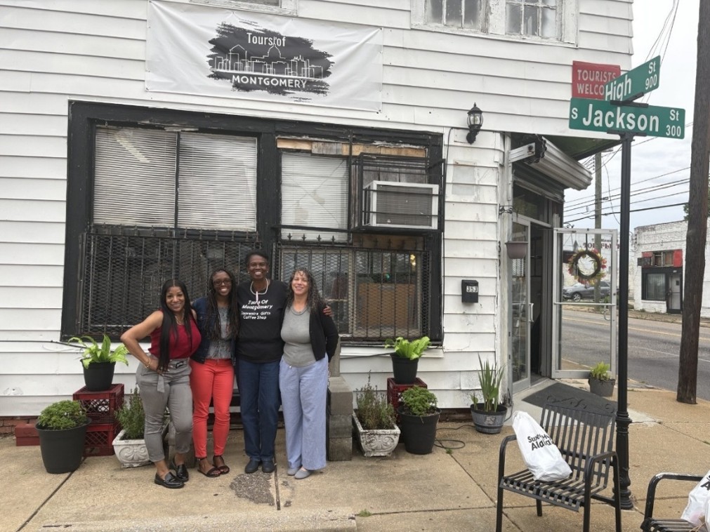 Monya (SEICHE Community Health Worker), Cassandra, the owner of The Tours of Montgomery, and Johanna