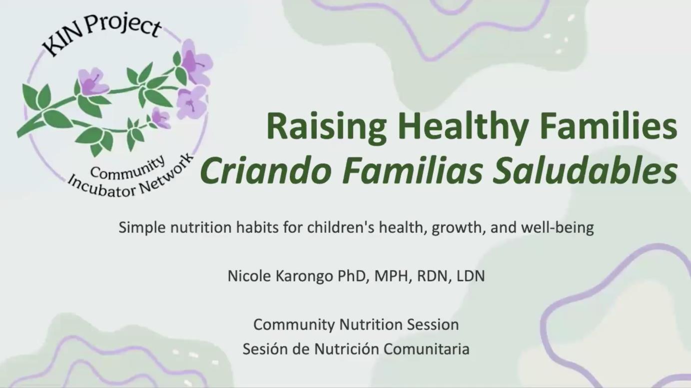 Raising Healthy Families Nutrition Session Flyer